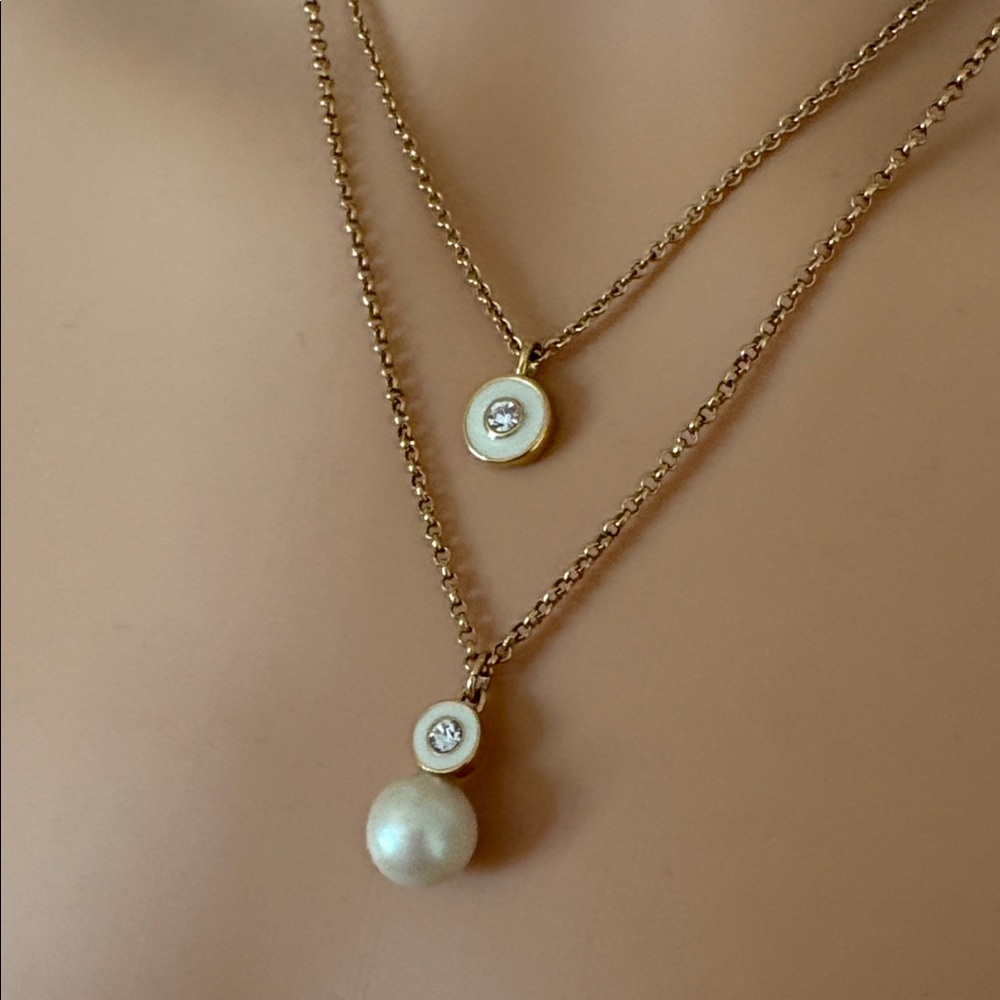 Kate Spade Double Stand Pendant necklace in gold-like new